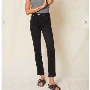 AMO Denim Babe High rise ankle straight jeans in black magic, nwt, 24